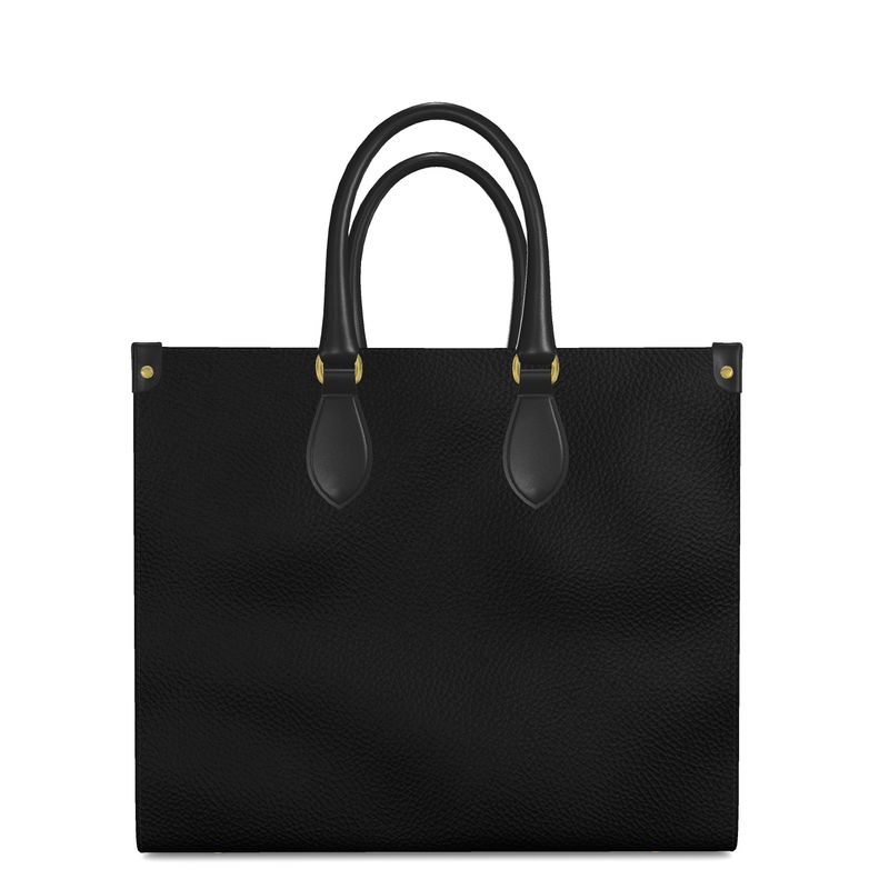 Large Shopper Bag | Black | Leather | Gold |