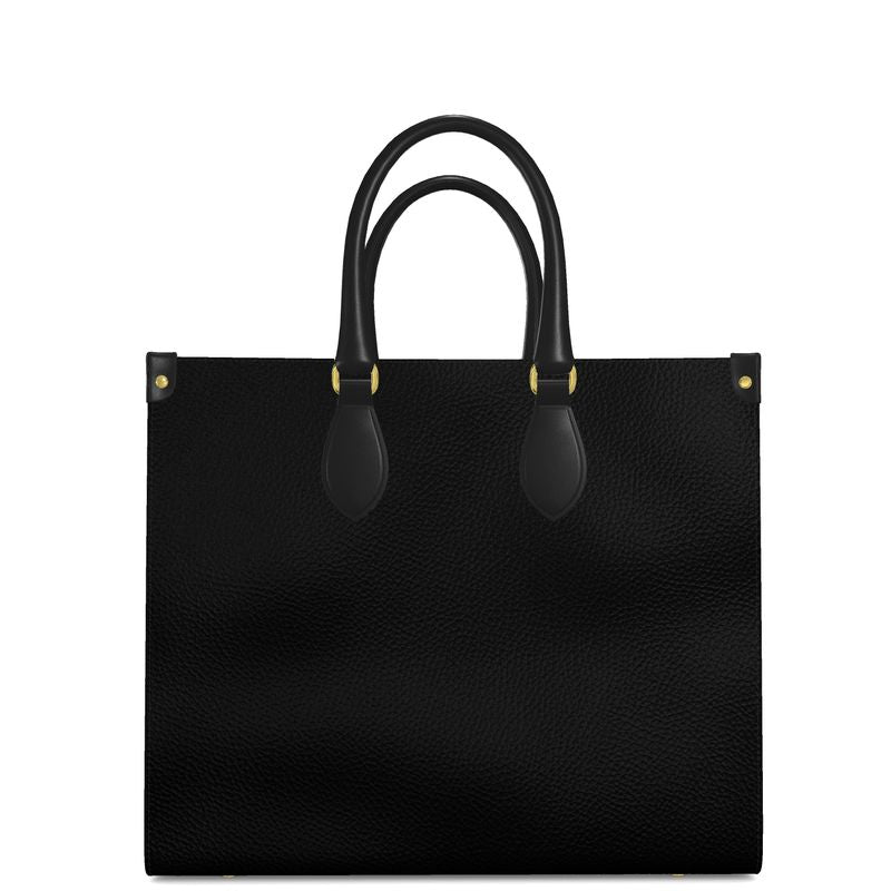 Large Shopper Bag | Black | Leather | Gold |