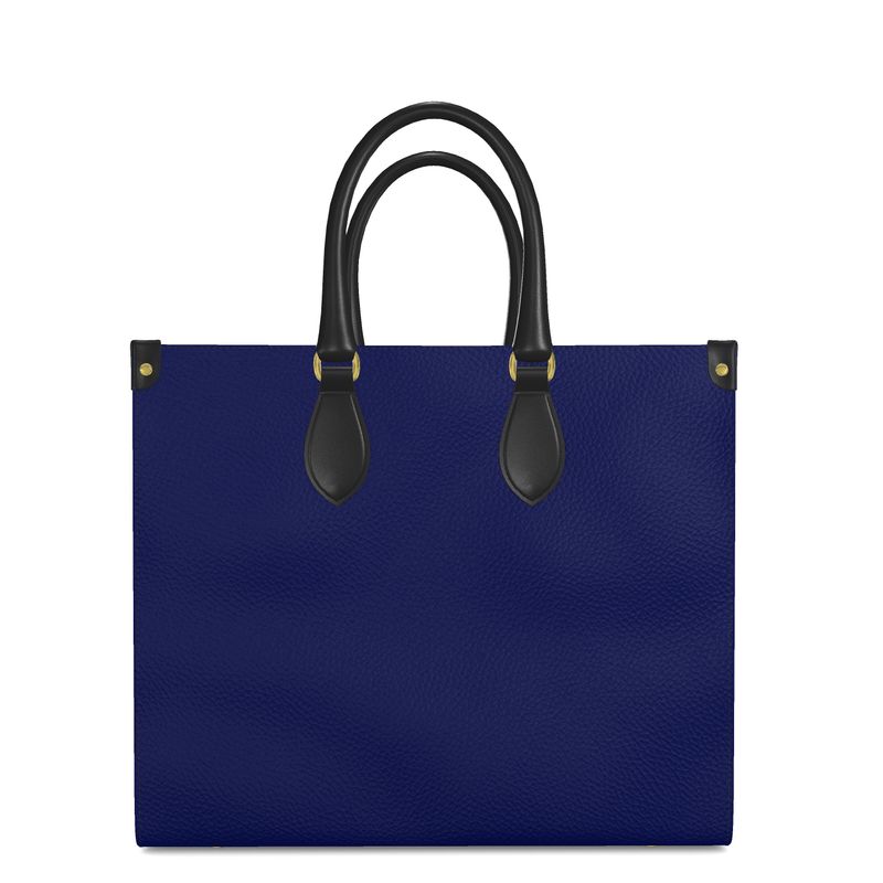 Large Shopper Bag | Navy | Leather | Gold |