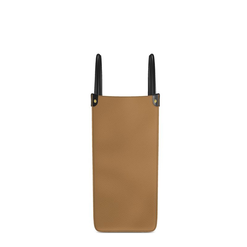 Large Shopper Bag | Tan | Leather | Gold |