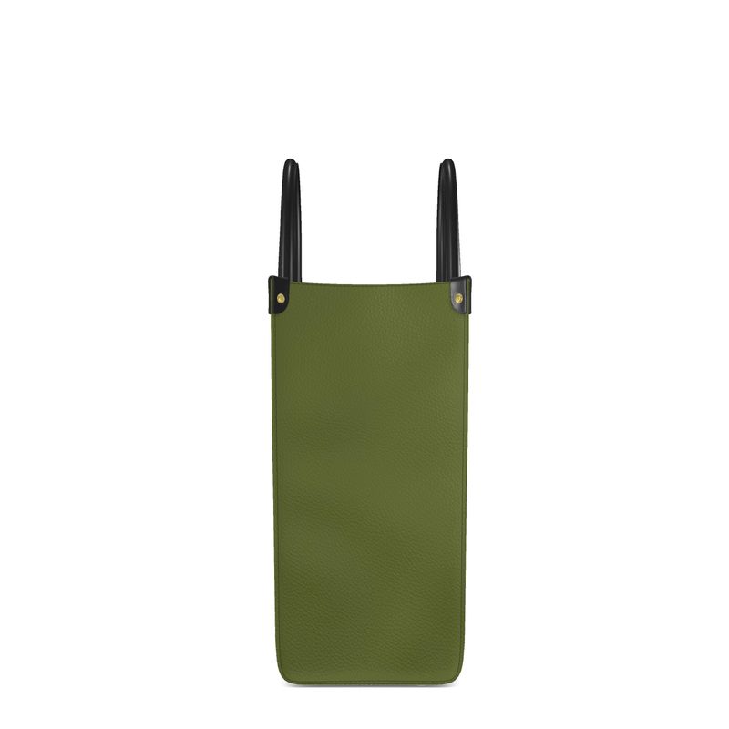 Large Shopper Bag | Olive | Leather | Gold |