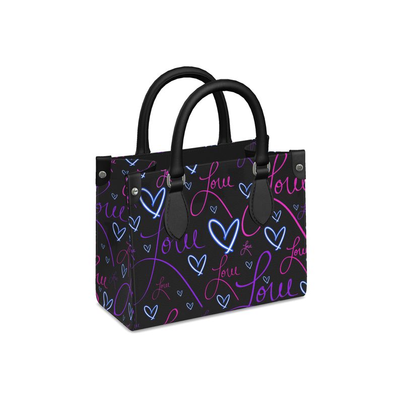 LoveAriElle | Mini Shopper Bag | Purple Pink Blue | Leather | Silver