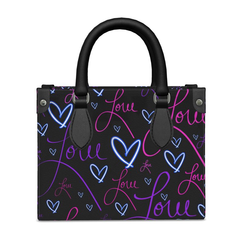 LoveAriElle | Mini Shopper Bag | Purple Pink Blue | Leather | Silver
