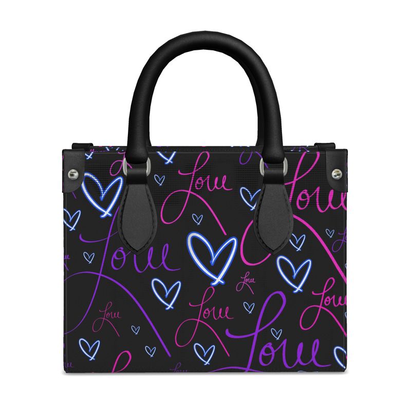 LoveAriElle | Mini Shopper Bag | Purple Pink Blue | Leather | Silver