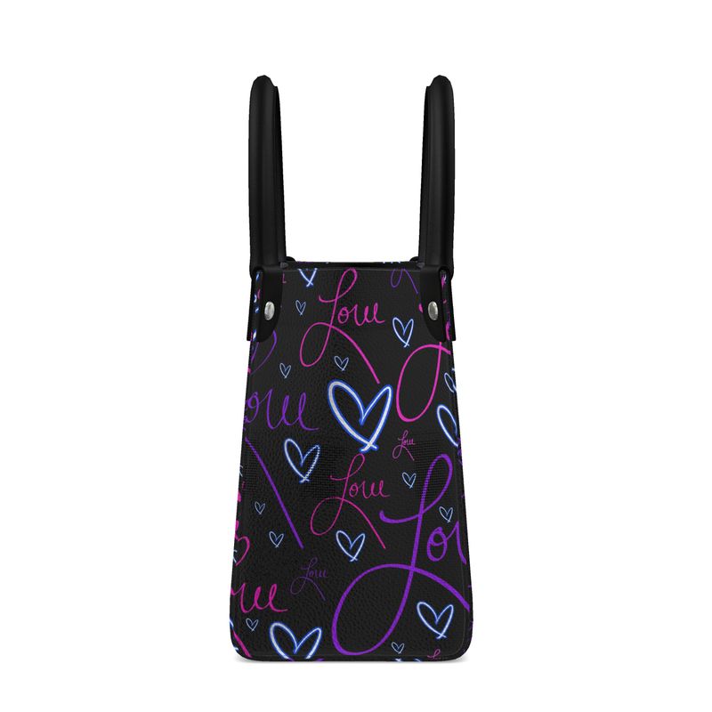 LoveAriElle | Mini Shopper Bag | Purple Pink Blue | Leather | Silver