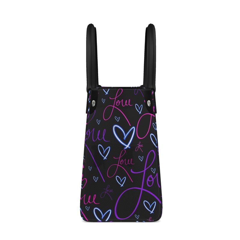 LoveAriElle | Mini Shopper Bag | Purple Pink Blue | Leather | Silver