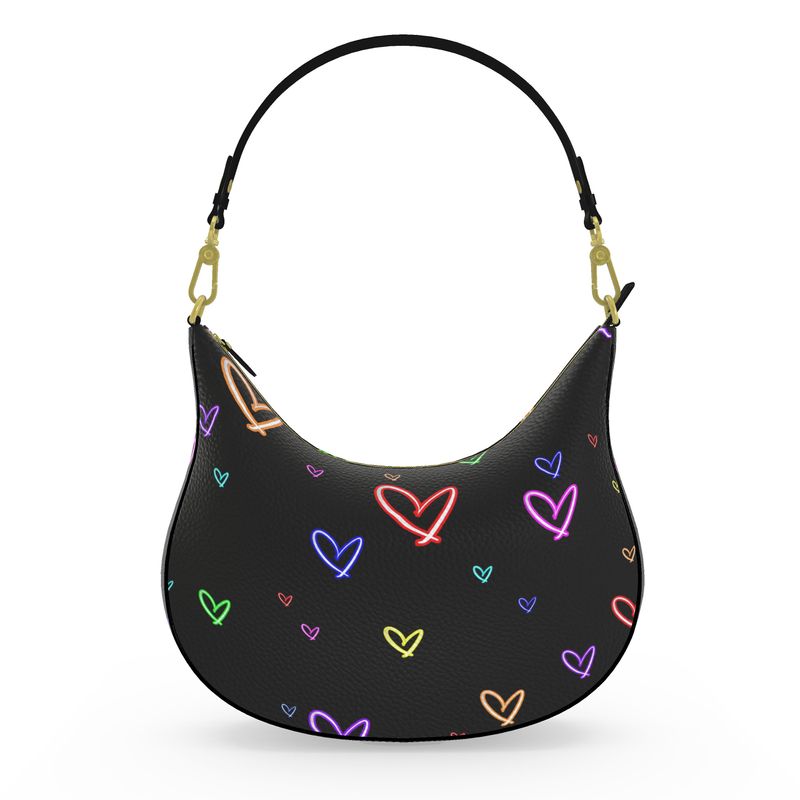 LoveHearts | Curve Bag | Multi Color | Leather | Gold |