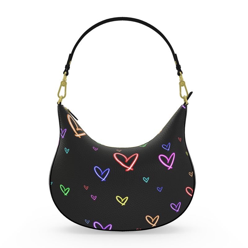 LoveHearts | Curve Bag | Multi Color | Leather | Gold |