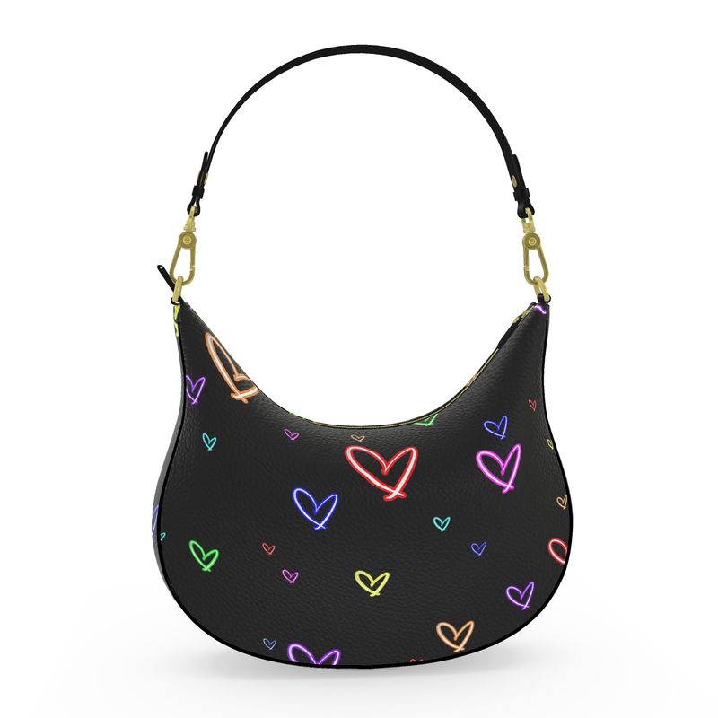 LoveHearts | Curve Bag | Multi Color | Leather | Gold |