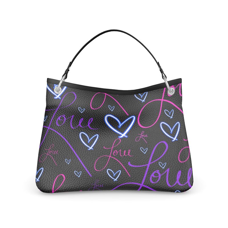 LoveAriElle | Slouch Bag | Purple Pink Blue | Leather |